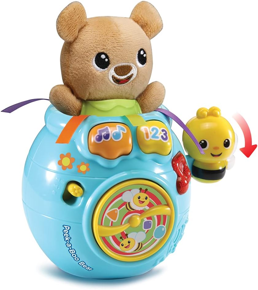 VTech Peek-a-Boo Bear - Interactive Musical Plush Toy for Babies 6-36 Months