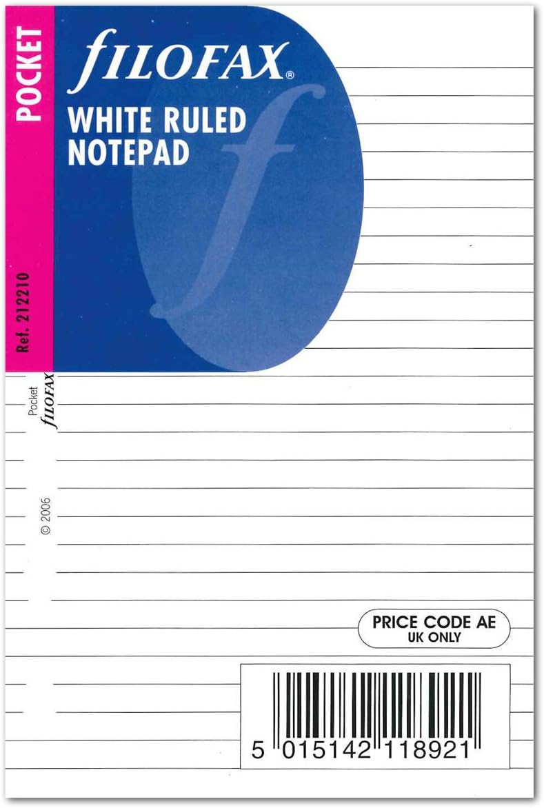 Filofax Pocket White Ruled Notepad 1