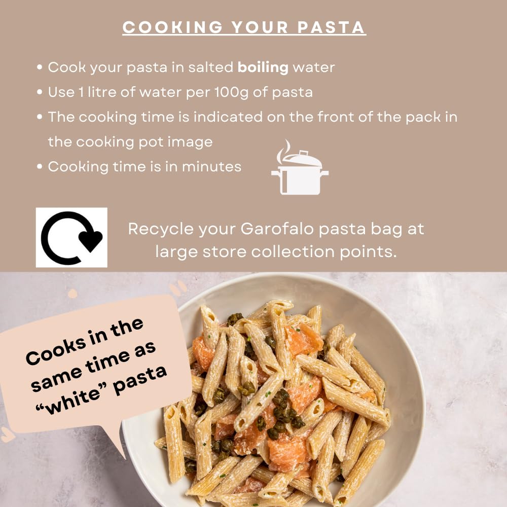 Garofalo Organic Wholewheat Penne Pasta, 500g 3