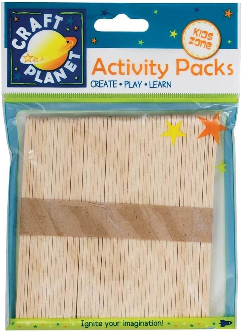 Craft Planet CPT 6681108 Lollipop Sticks - Natural Wooden Craft Sticks (50 Pieces)