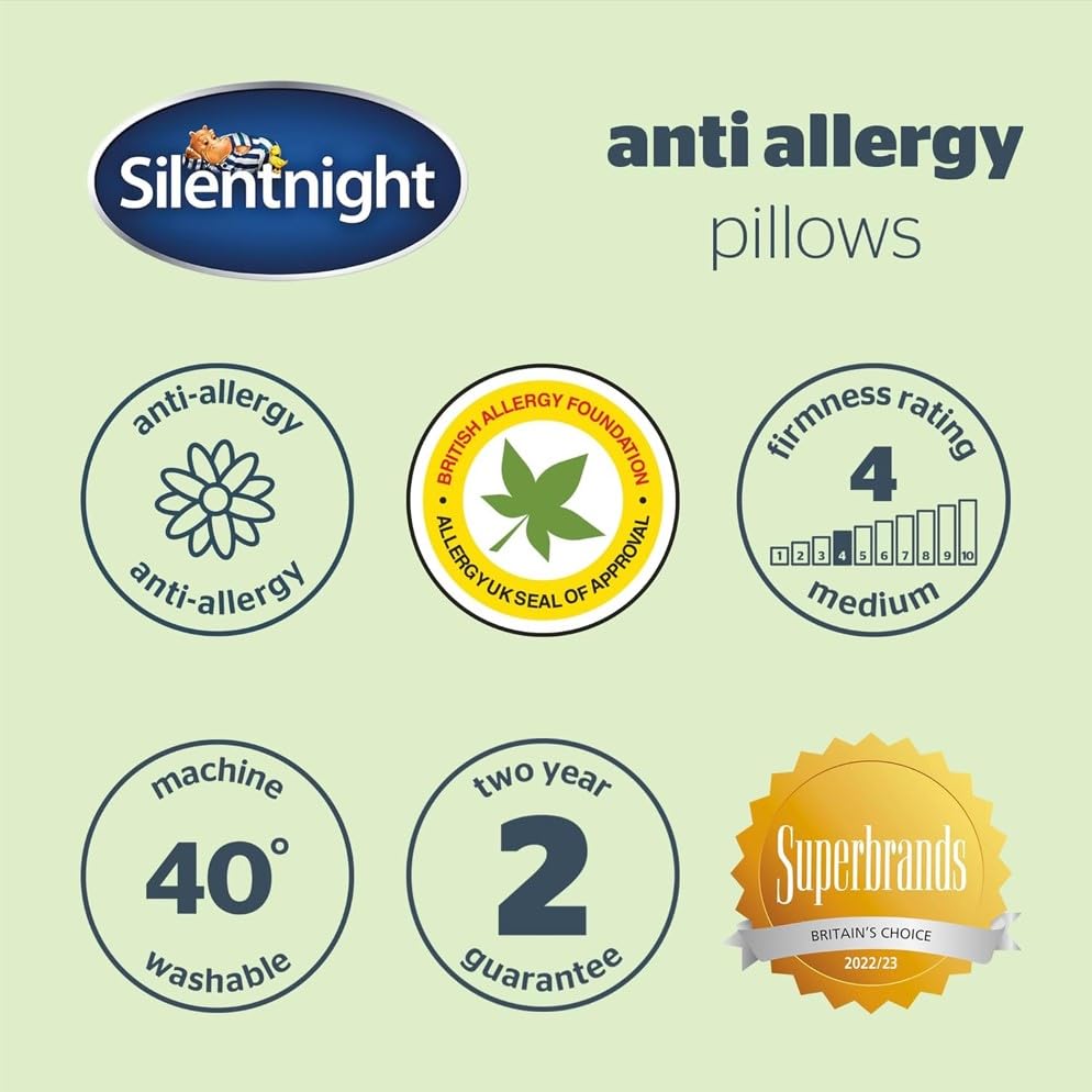 Silentnight - Anti-Allergy Microfibre Pillow Pack of 2 (Twin) 18