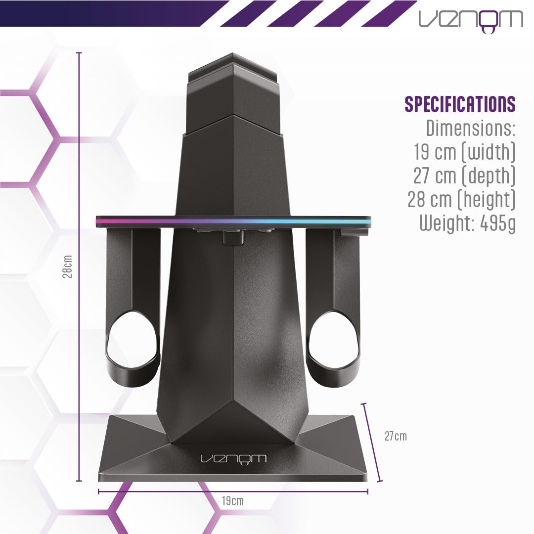 Venom RGB Charging Stand for Meta Quest 3S, Quest 3, Quest 2 & Quest Pro 3