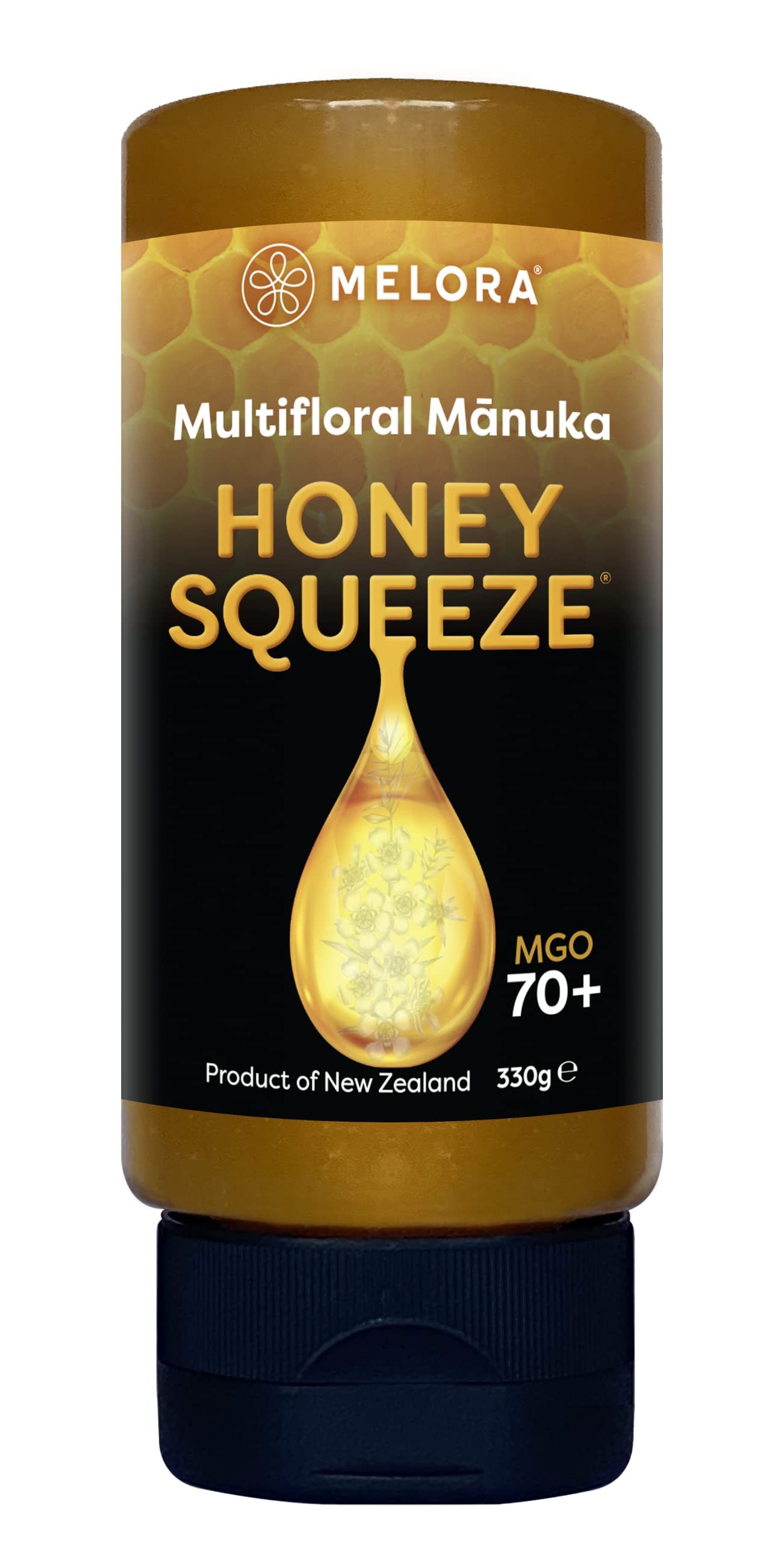 Melora 100% Pure Certified Mānuka Honey Squeeze Bottle | 330g | MGO Content 1