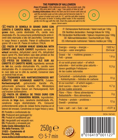 Dalla Costa Halloween Tricolour Pasta 250g