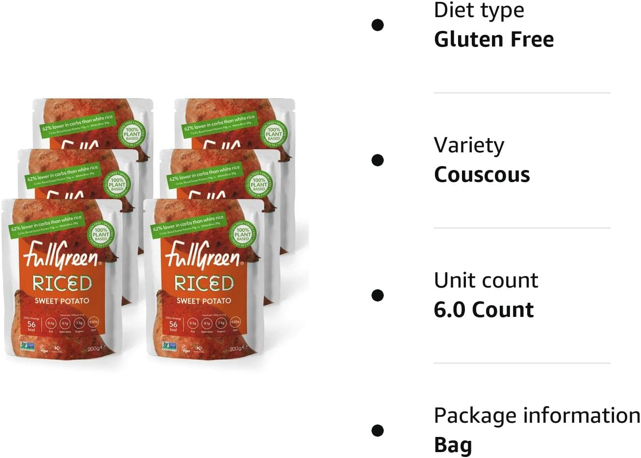 Fullgreen - Riced Sweet Potato (Case of 6 Pouches) 3