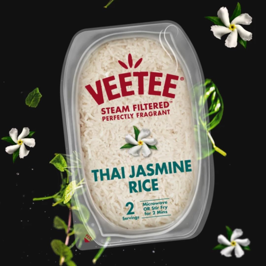 VEETEE - Microwavable Thai Jasmine Rice Tray, 300g, Pack of 6 3