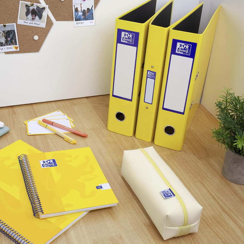 Oxford Premium A4 Ring Binder, Yellow Single Folder, 25mm Capacity, Laminated Paper on Board 4