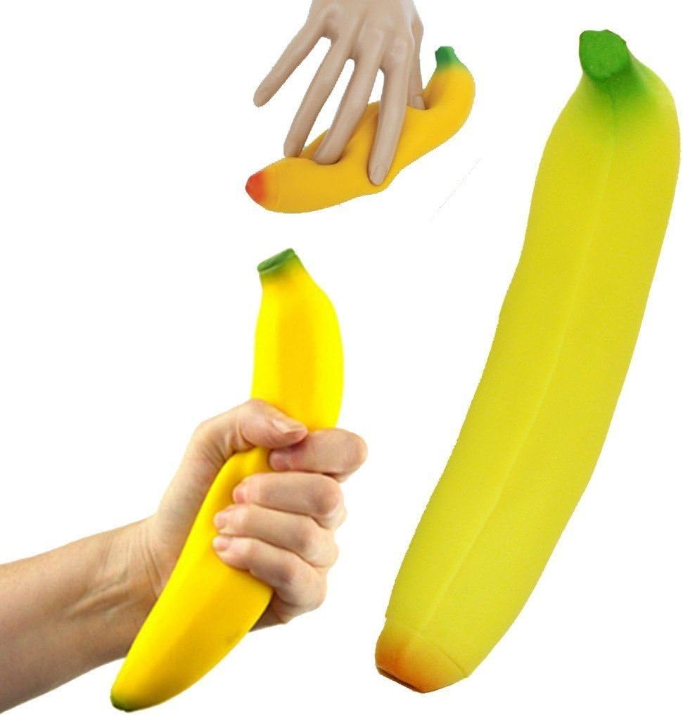 Tobar Banana Stress Toy - Squeeze & Stretch Gel Filled Sensory Toy for Kids