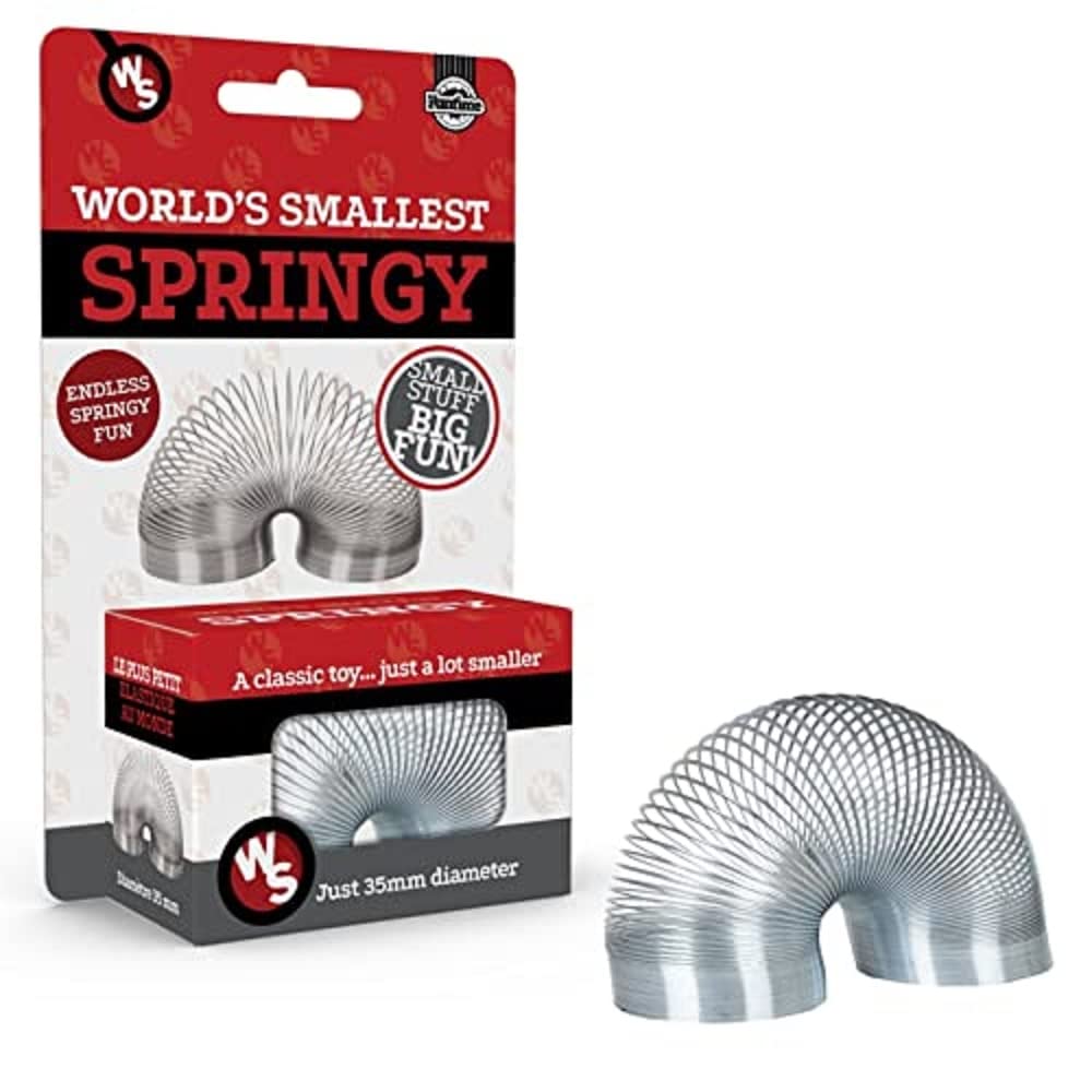 Funtime Gifts 10640 World's Smallest Springy Metal Spring - Mini Retro Toy for Kids & Collectors