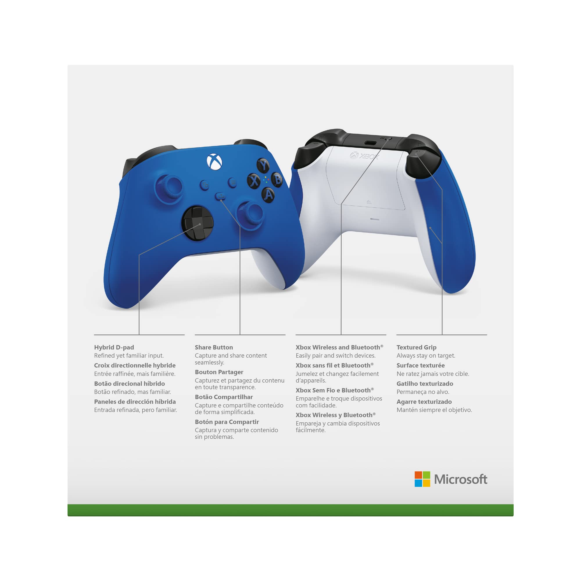 Xbox Wireless Controller – Shock Blue for Xbox Series X|S, Xbox One, Windows, and Android 3