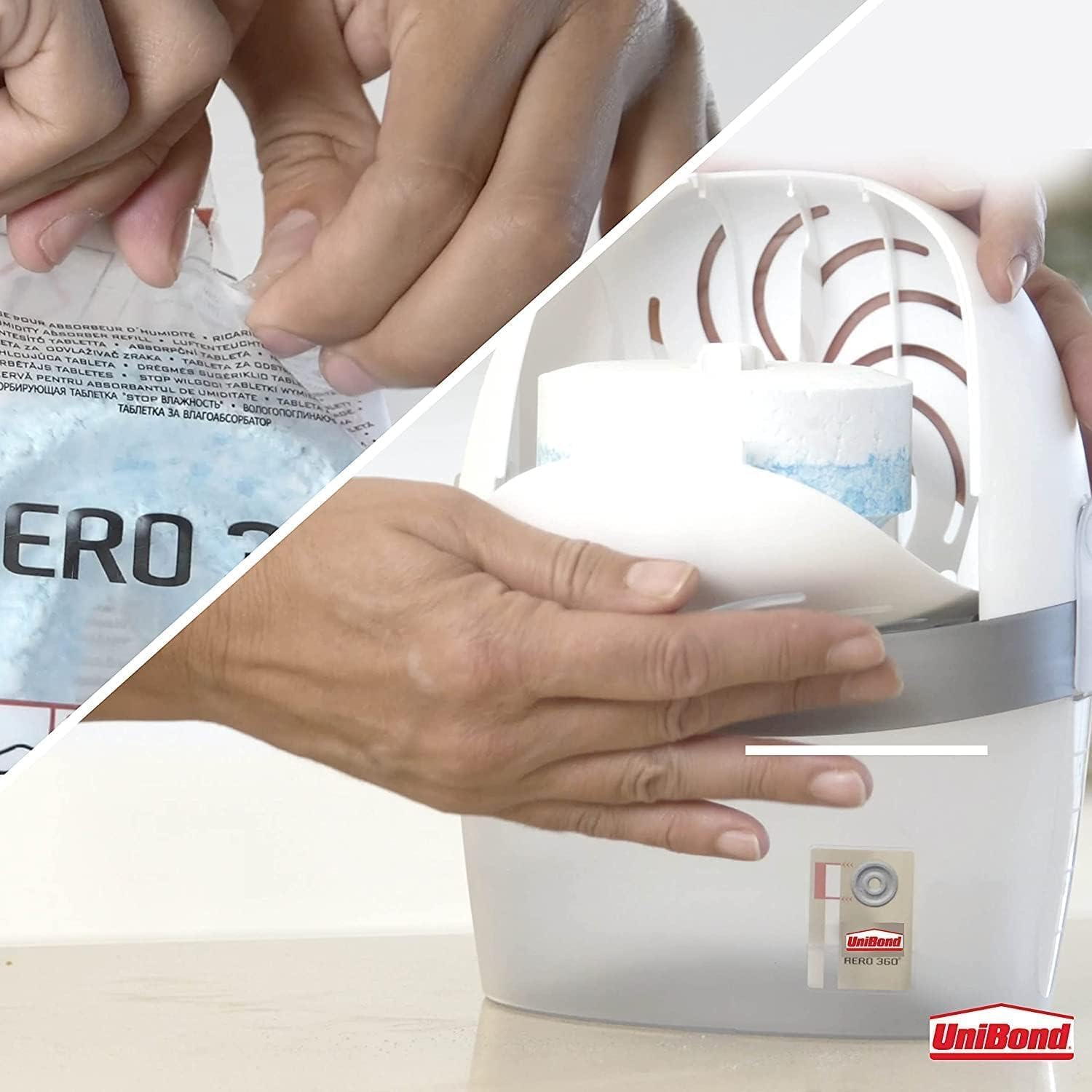 Unibond AERO 360° Wildflower Meadow Refill Tabs - 4x450g Moisture & Odour Absorber for Home 4