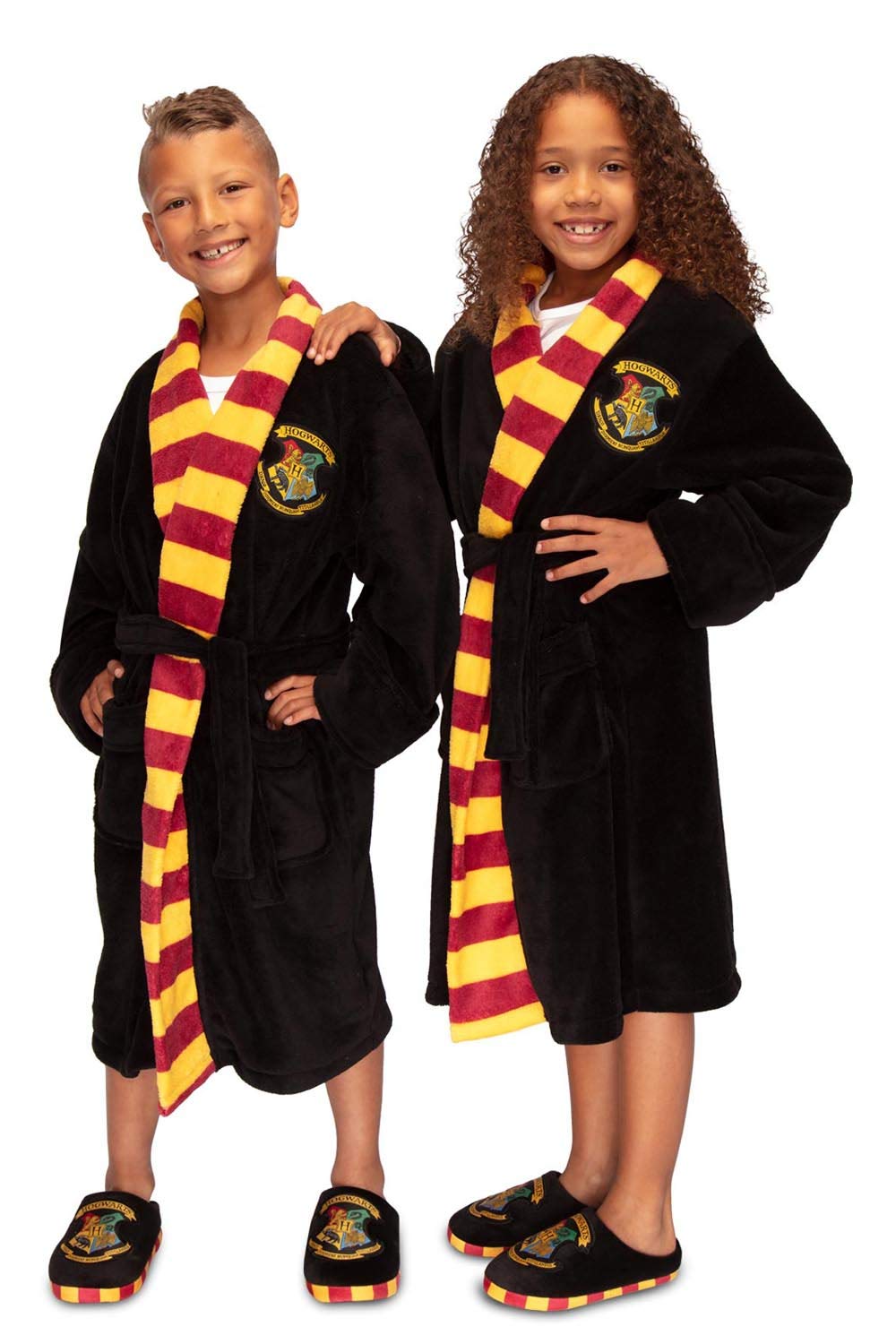 Groovy Harry Potter Hogwarts Kids Robe - Black | Polyester Flannel | Size 7-9 Years