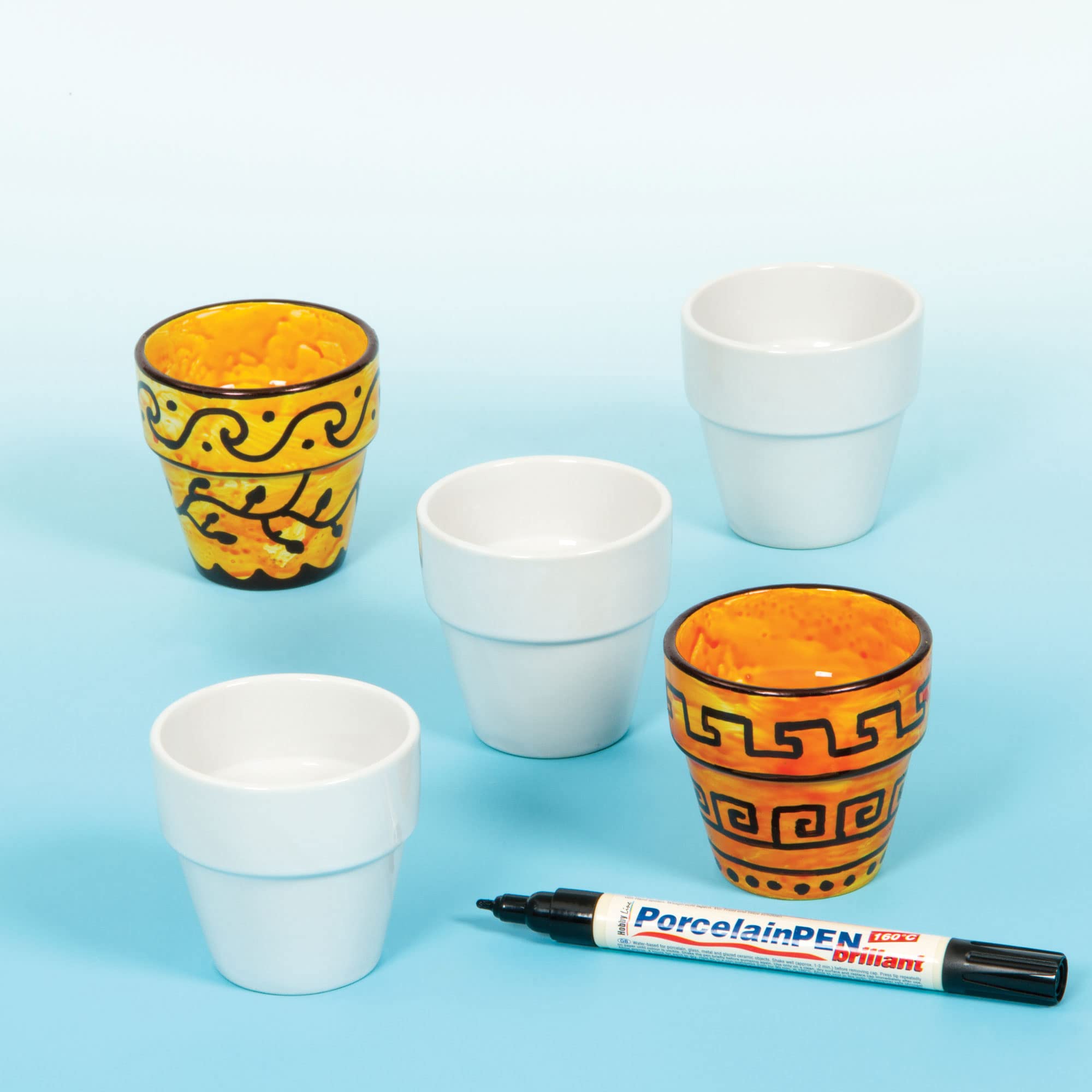 Baker Ross EK162 Mini Porcelain Flowerpots - Craft Kit for Kids (Pack of 6) 4