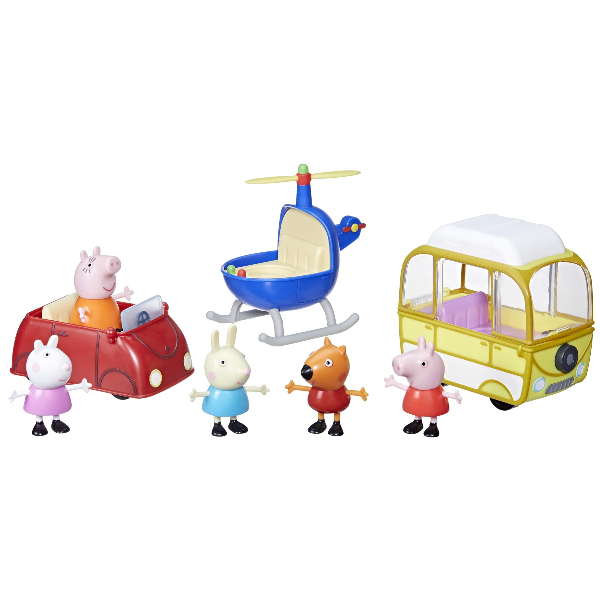 Peppa Pig Little Vehicle Set - 3 Vehicles & 5 Poseable Figures for Kids 3+