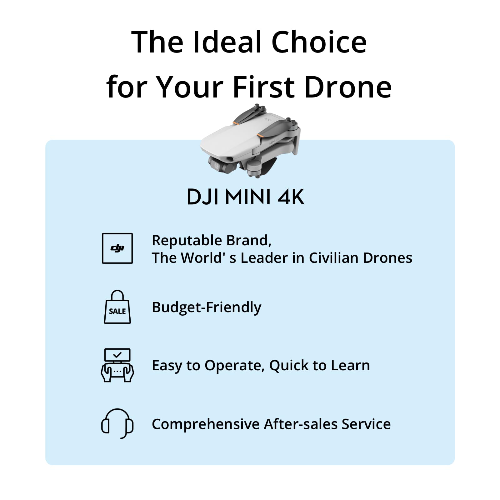 DJI Mini 4K Camera Drone Combo with 4K UHD Camera, 3-Axis Gimbal, Wind Resistant Flight, Extended Battery Options and DJI RC-N1C Controller - Grey 3
