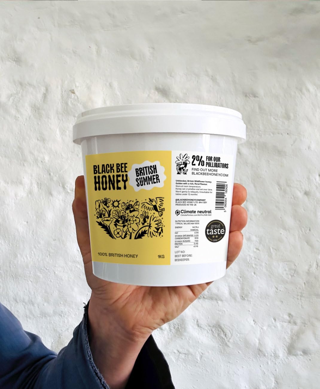 British Summer Honey - Pure and Natural, Single-Origin, Unpasteurised, 1 kg Plastic Tub 3
