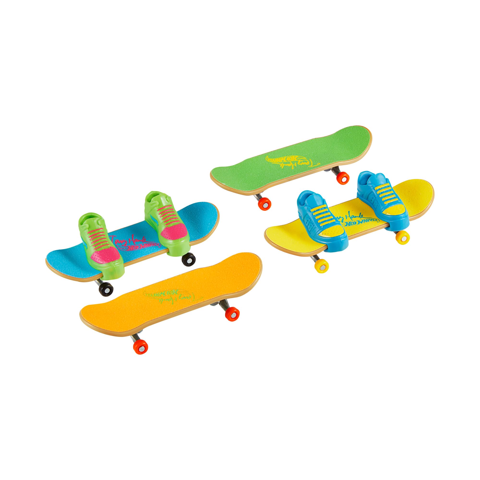 Hot Wheels Skate Neon Bones Tony Hawk-Themed Fingerboard Set of 4
