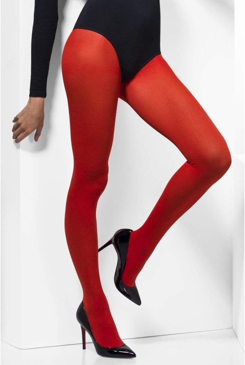 Smiffy's Fever Women's Opaque Tights, Red, One Size