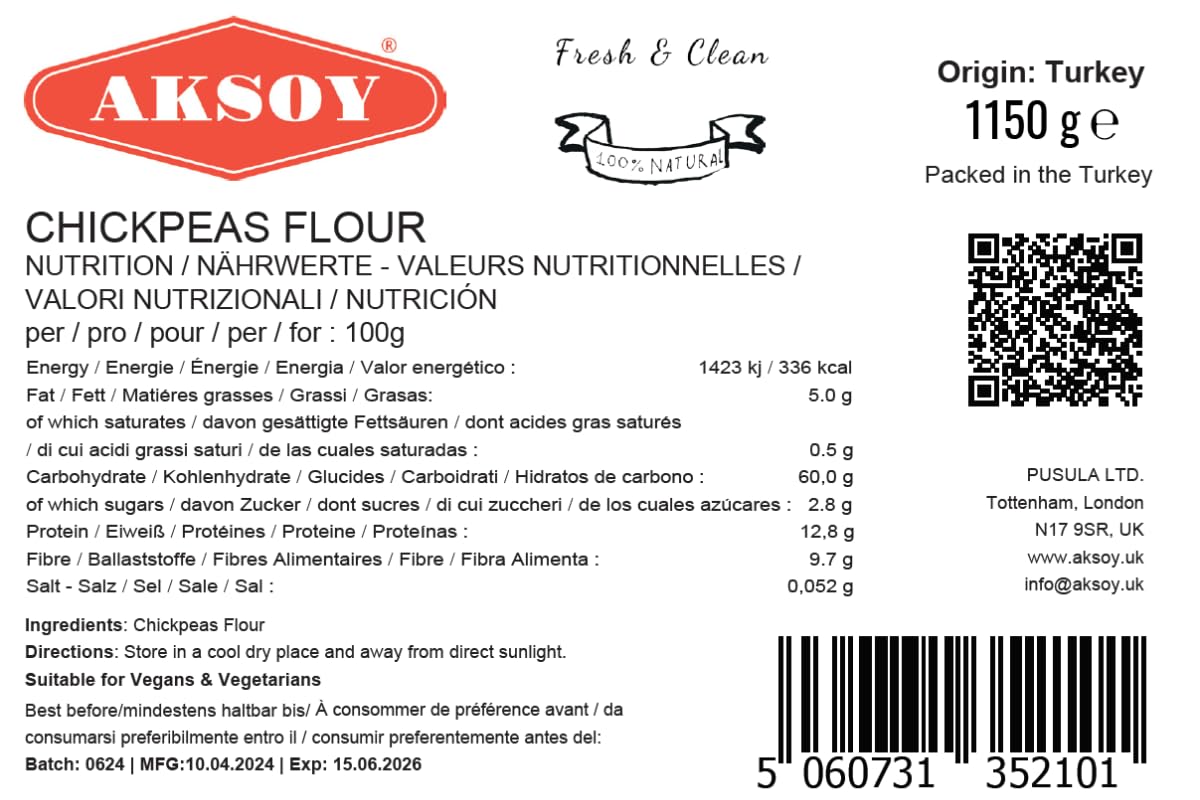 Aksoy Chickpeas Flour 1150gr | High Protein, Gluten-Free Baking & Cooking Flour 4