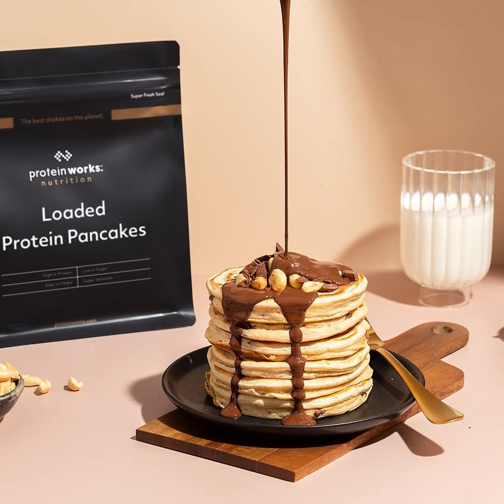 THE PROTEIN WORKS Loaded Protein Pancake Mix - High Protein, Low Sugar with Tri-Protein Blend 5