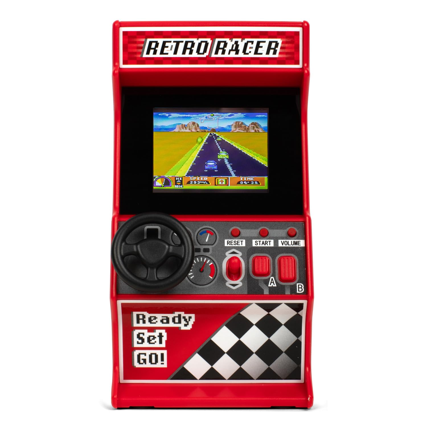 Mini Arcade Racing Machine - Handheld Console with 30 Built-in 8-Bit Games
