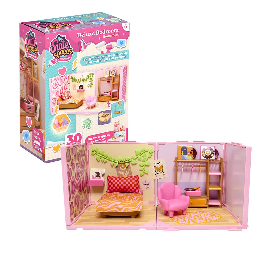 Goliath Suite Spaces Deluxe Bedroom Set - Modular Dollhouse Playset for 6+