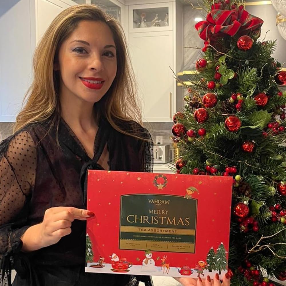 VAHDAM Merry Christmas Tea Gift Set - Limited Edition 9 Assorted Tea Bags 5