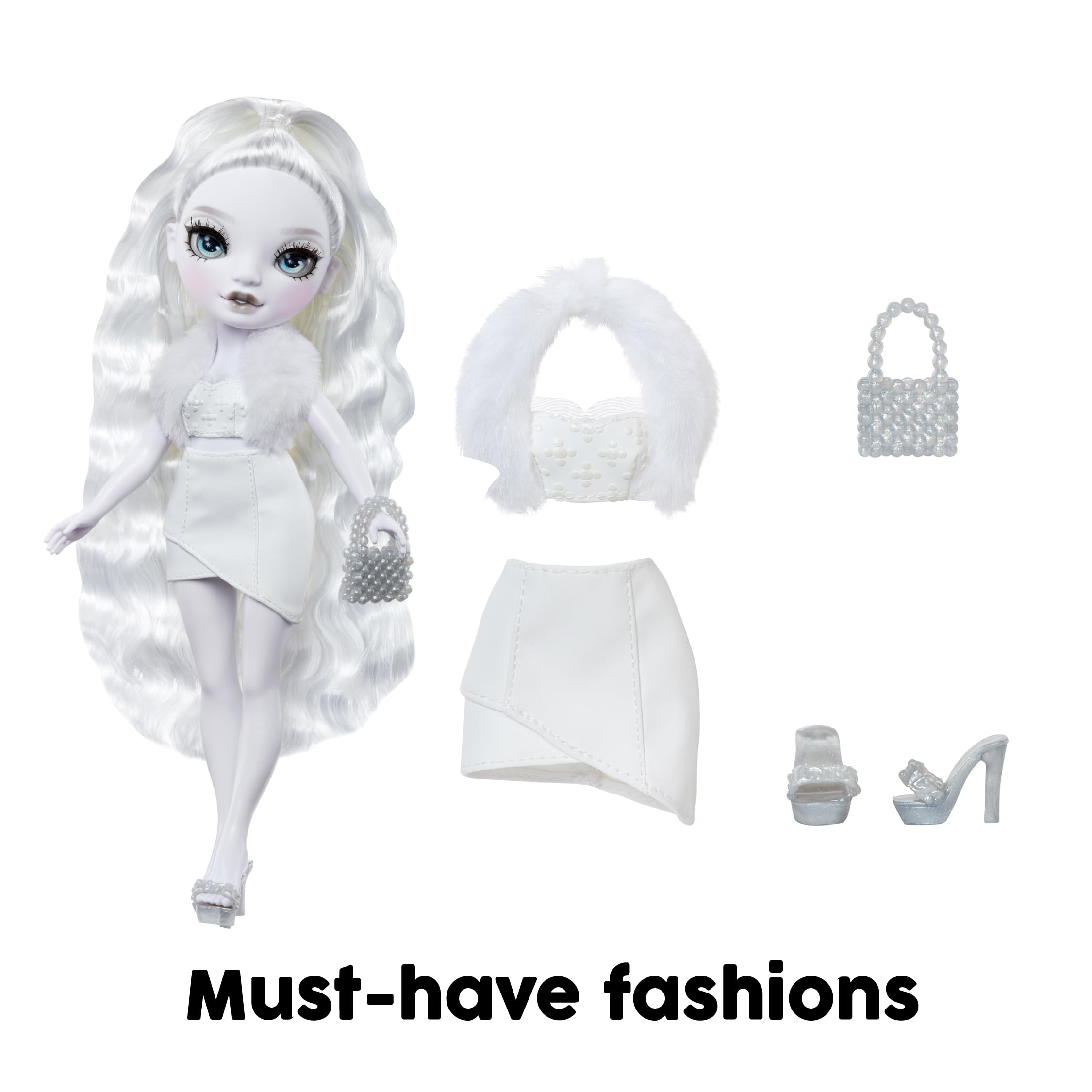 Rainbow High Shadow High Natasha Zima - 28cm Grayscale Fashion Doll with White Hair, Outfit, Shoes & Handbag