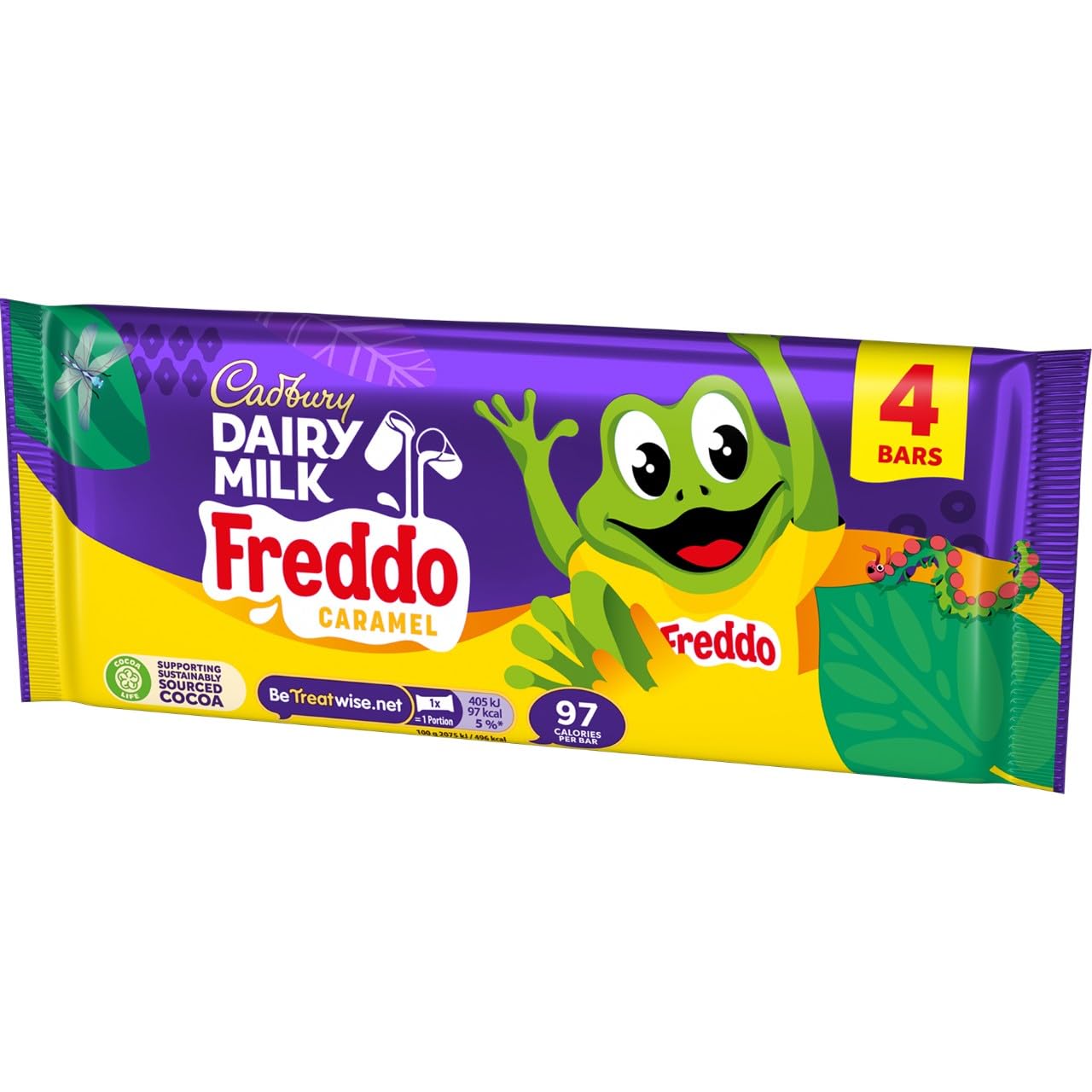 Cadbury Dairy Milk Freddo Caramel Chocolate Bar, 4 x 78 g Bitesize Treats