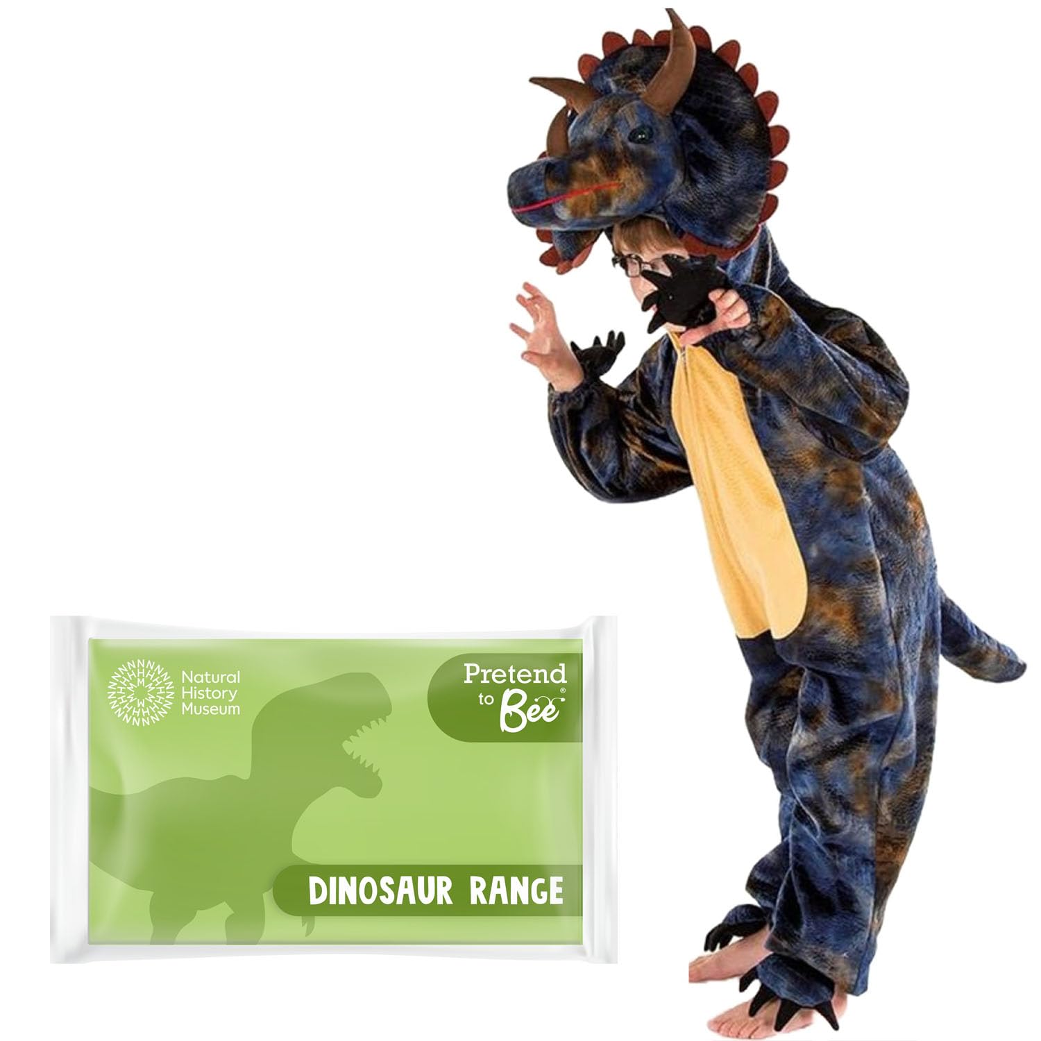 PRETEND TO BEE Triceratops Dinosaur Dress Up Costume - Kids Pretend Play