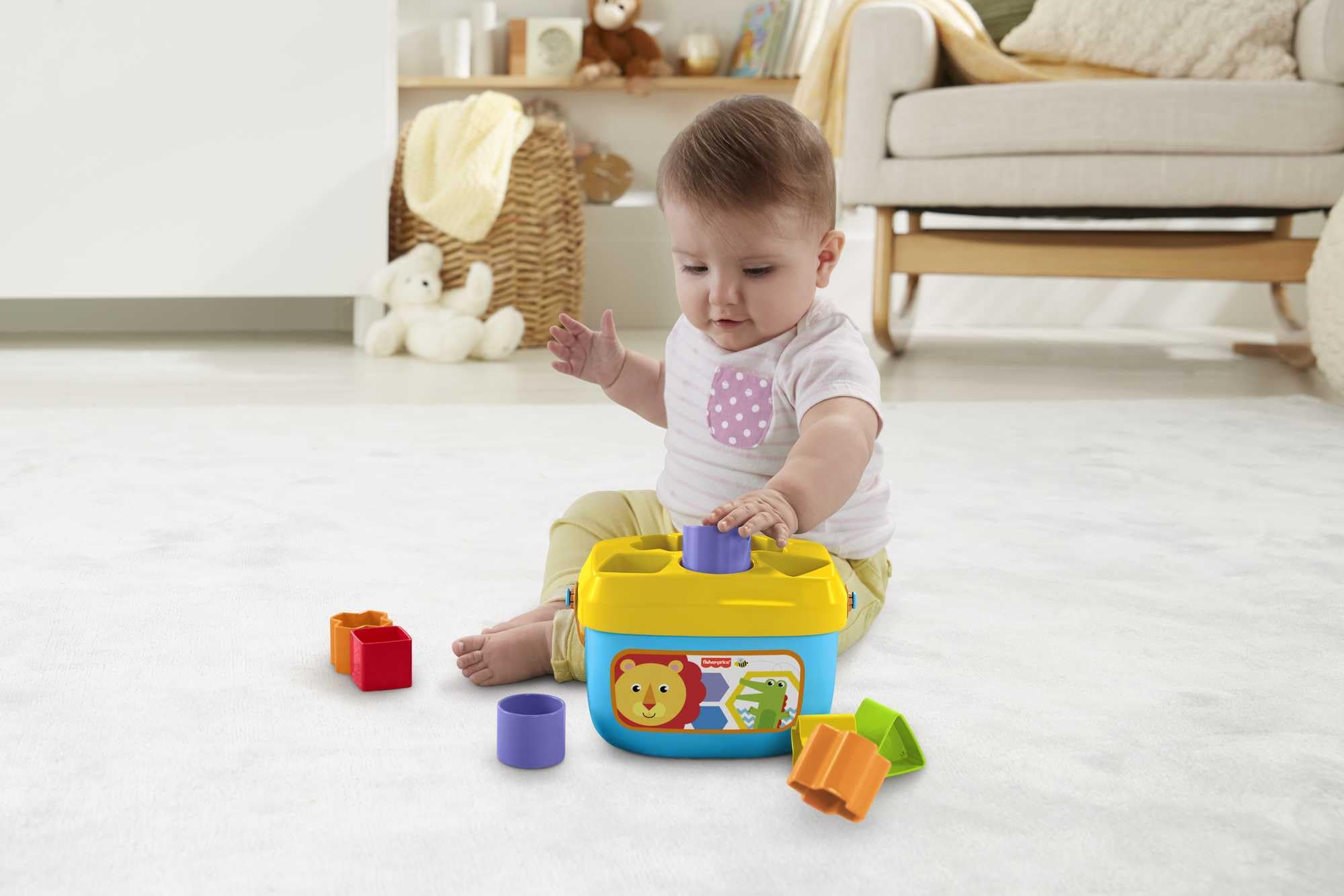 Fisher-Price Baby’s First Blocks Set of 10 Shapes for Sorting Play | Ages 6+ Months