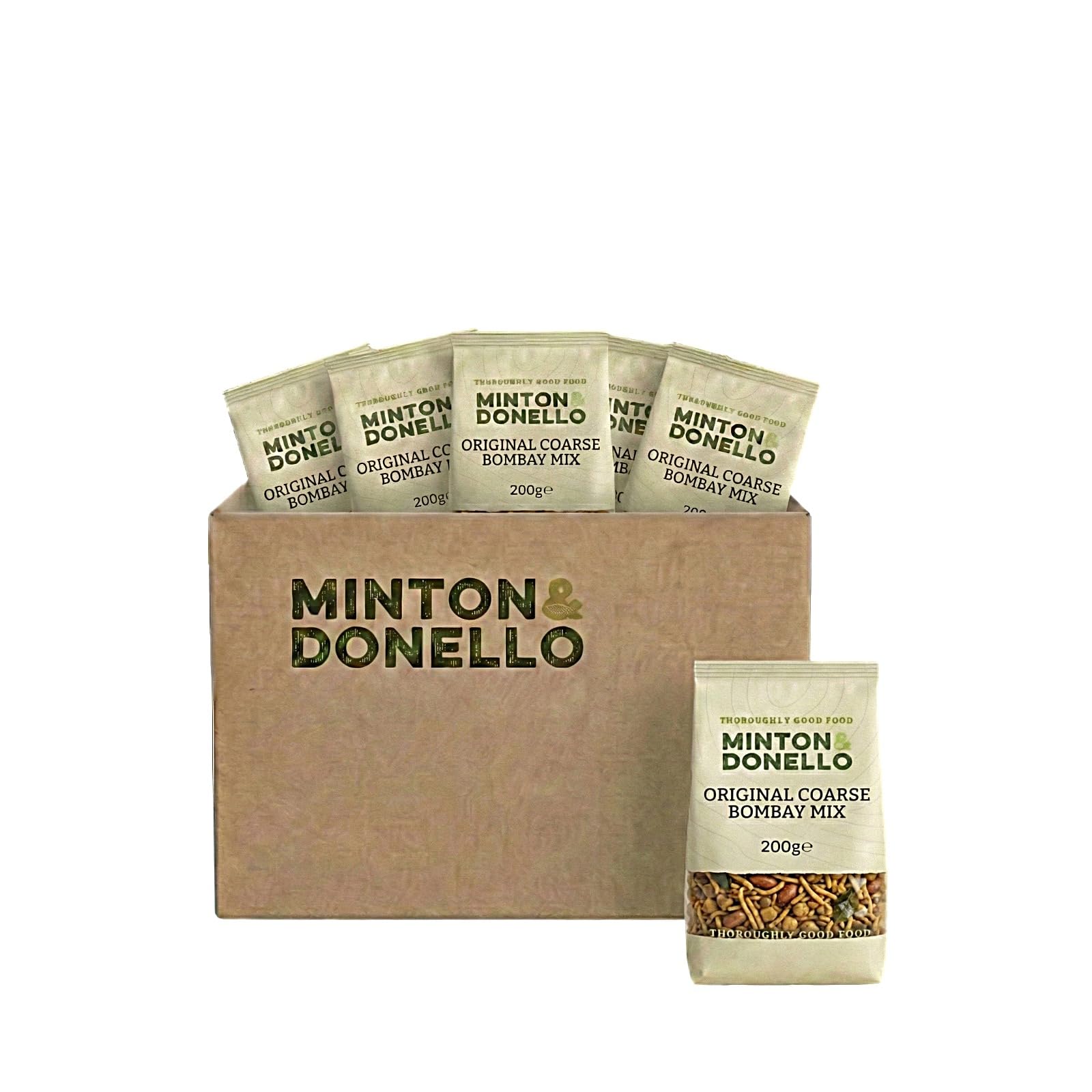 Minton & Donello Original Bombay Mix - Coarse Texture, Vegetarian Snack | 6 x 200g Multipack 1