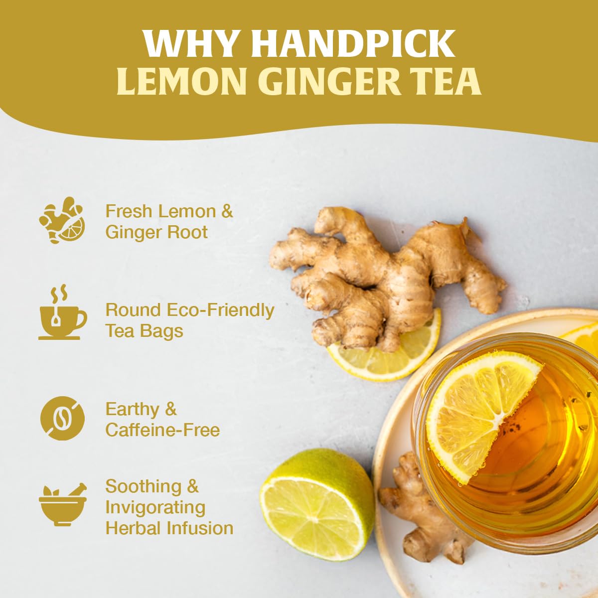 HANDPICK Lemon Ginger Tea Bags (100 Count) | Herbal Tea with Lemon, Ginger, Lemongrass & Licorice | Eco-Conscious Round Tea Bags for Hot or Cold Brew 4