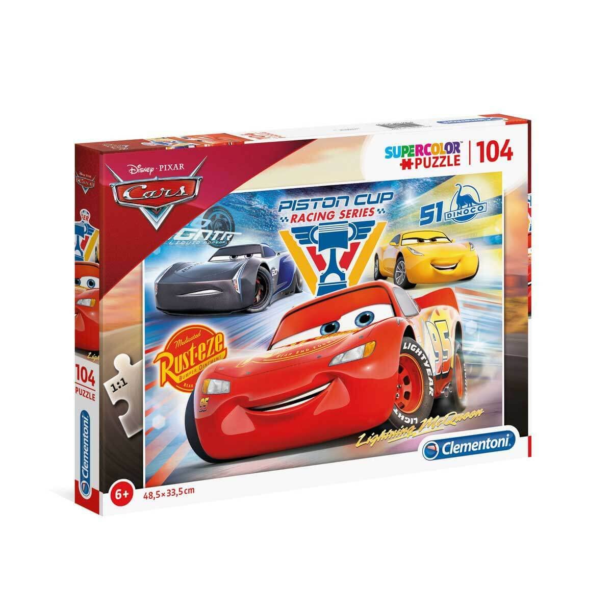Clementoni Supercolor Puzzle - Cars Piston Cup Legends | 104 Pieces | Ages 6+