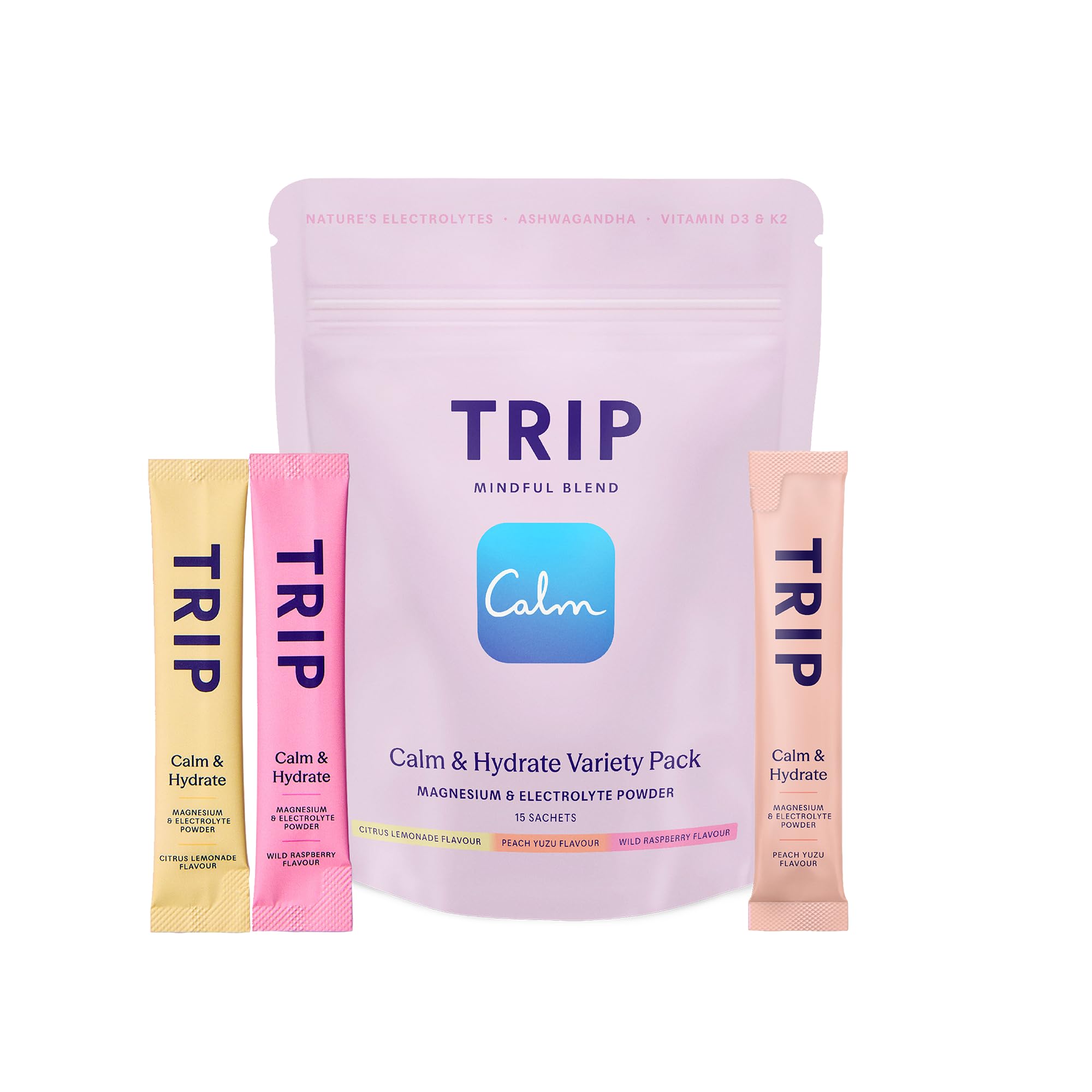 TRIP Calm & Hydrate Electrolyte + Magnesium Powder Variety Pack | 1270mg Electrolytes