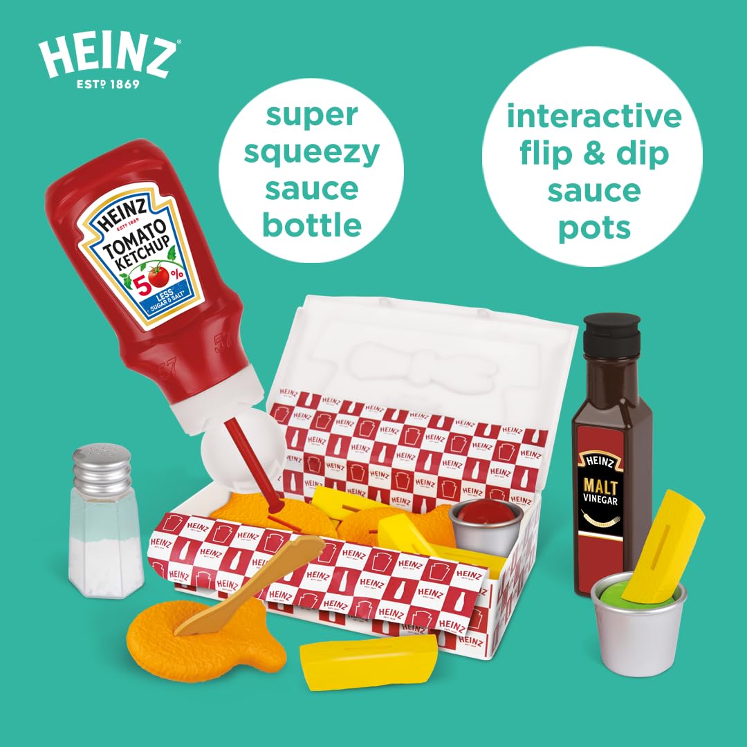 Casdon Heinz Fish & Chips Takeaway Set - Pretend Play Food Set for Ages 3+ 6