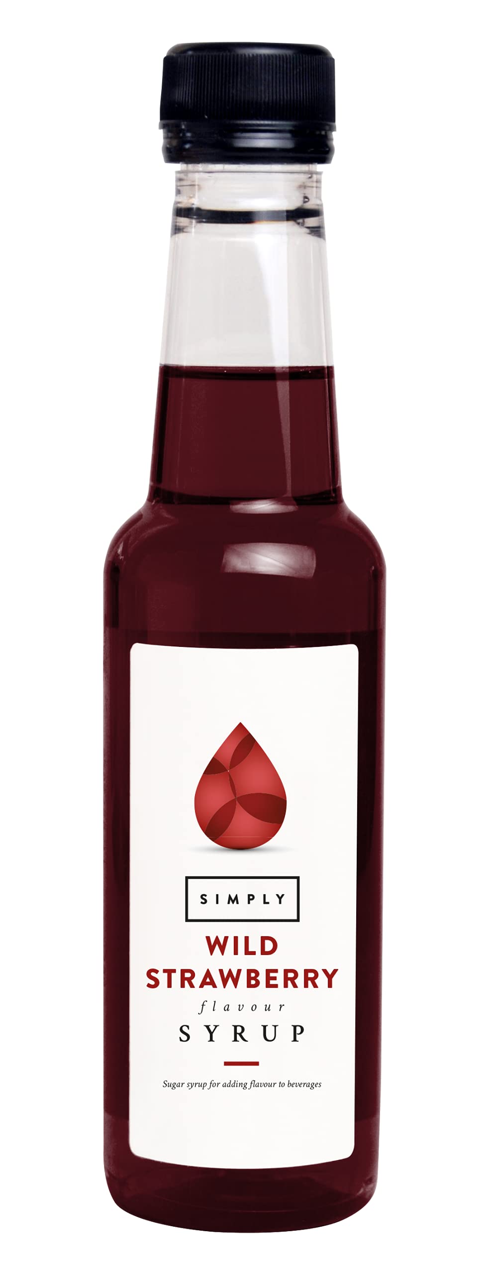 Simply - Wild Strawberry Syrup, Vegan & Nut Free Flavoured Syrup for Coffee, Beverages & Baking