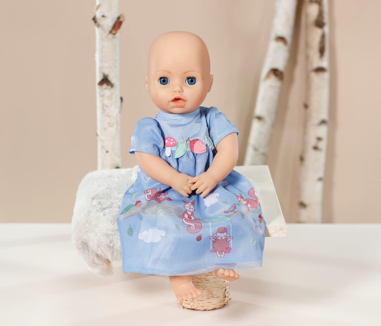 Baby Annabell Blue Dress 709610 - Sheep & Squirrel Pattern Doll Clothing for 43cm Dolls 3