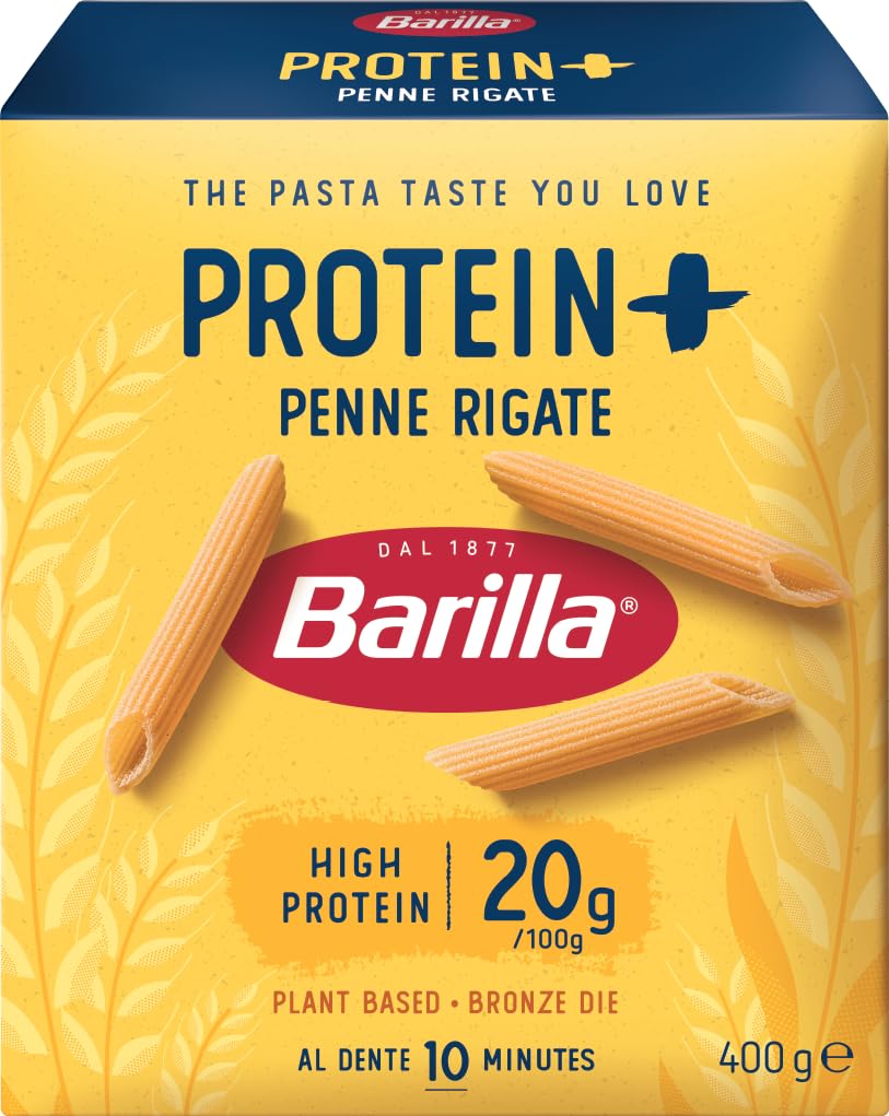 Barilla Penne Rigate Protein+ Pasta – High Protein Italian Pasta Made with Semolina & Pea Protein
