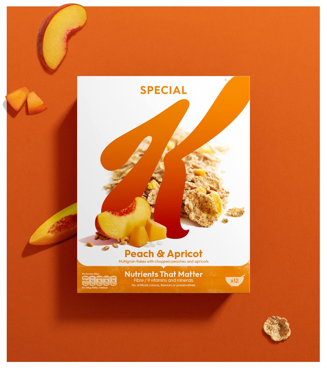 Special K Peach & Apricot Breakfast Cereal Box, 360g