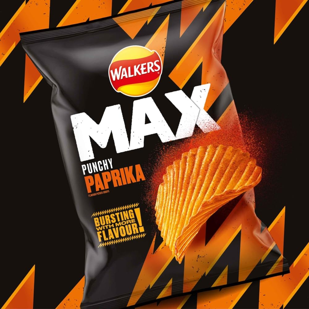 Walkers Max Punchy Paprika Sharing Crisps 140g 4