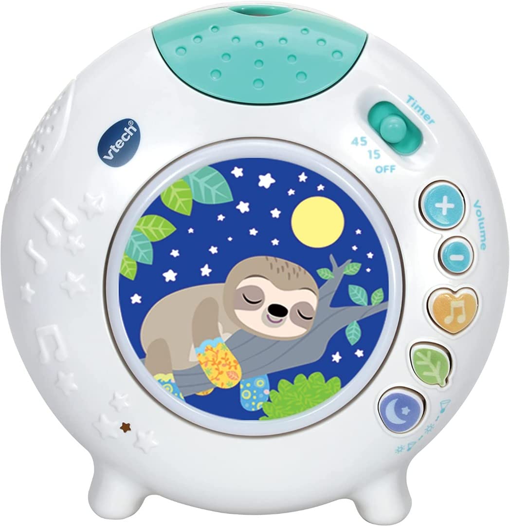 VTech Baby Sleepy Sloth Cot Light with Colourful Light Projection, Soothing Sounds & Timer