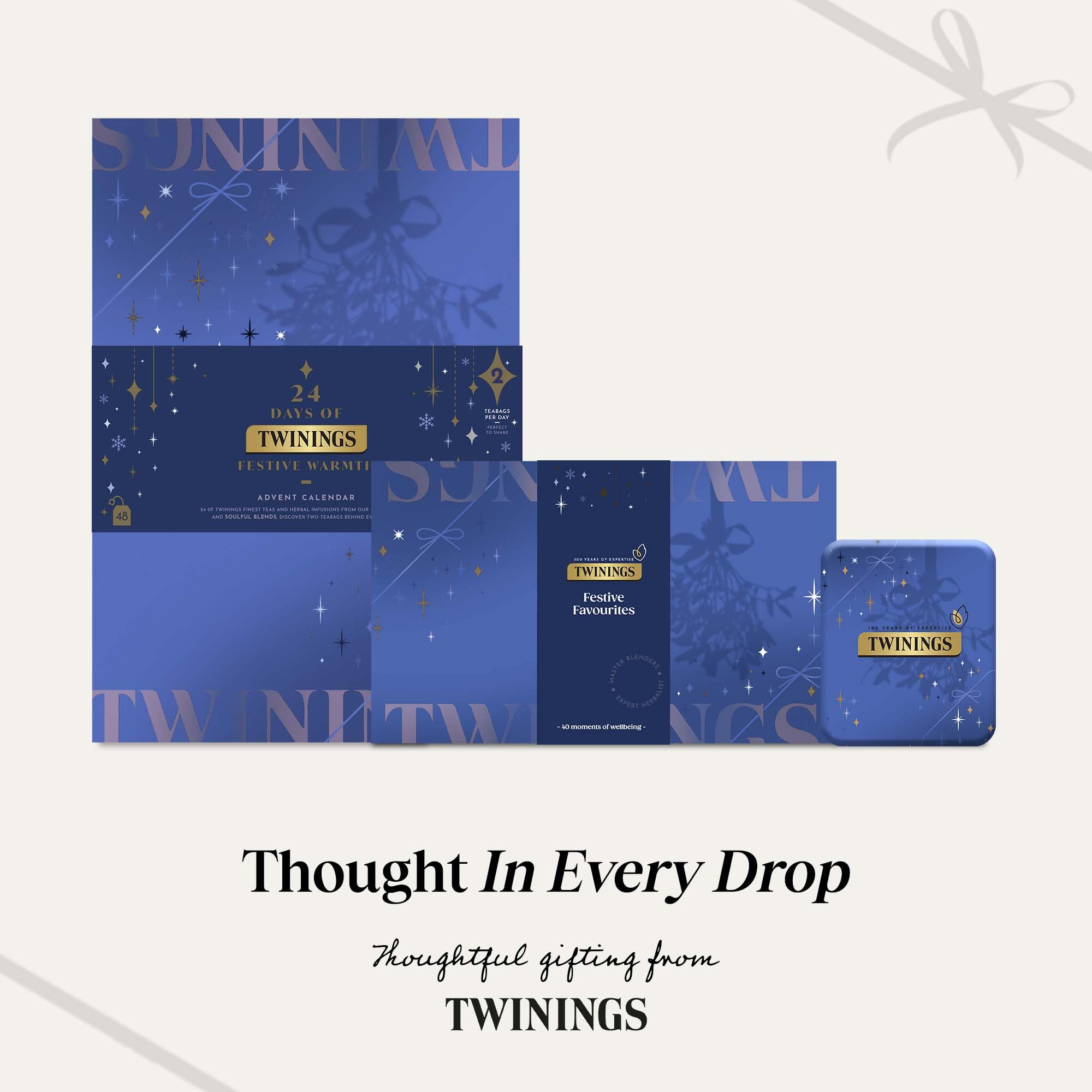 Twinings Festive Limited Edition Pocket Tea Tin with Superblends Sleep & Glow