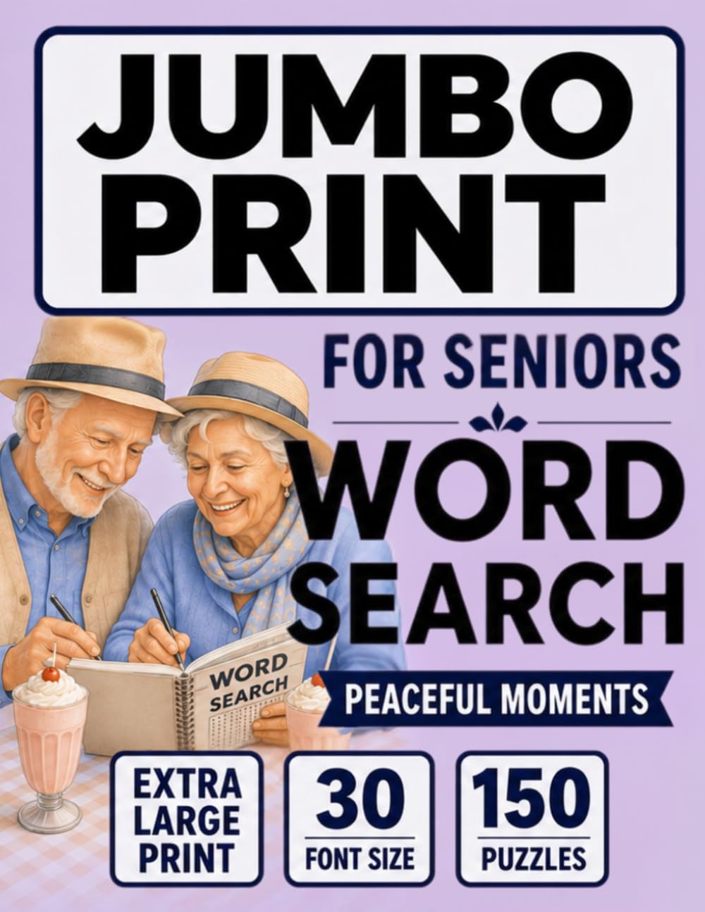 Adrian Bigmax Jumbo Word Search for Seniors - Peaceful Moments | 30pt Extra Large Print | Paperback
