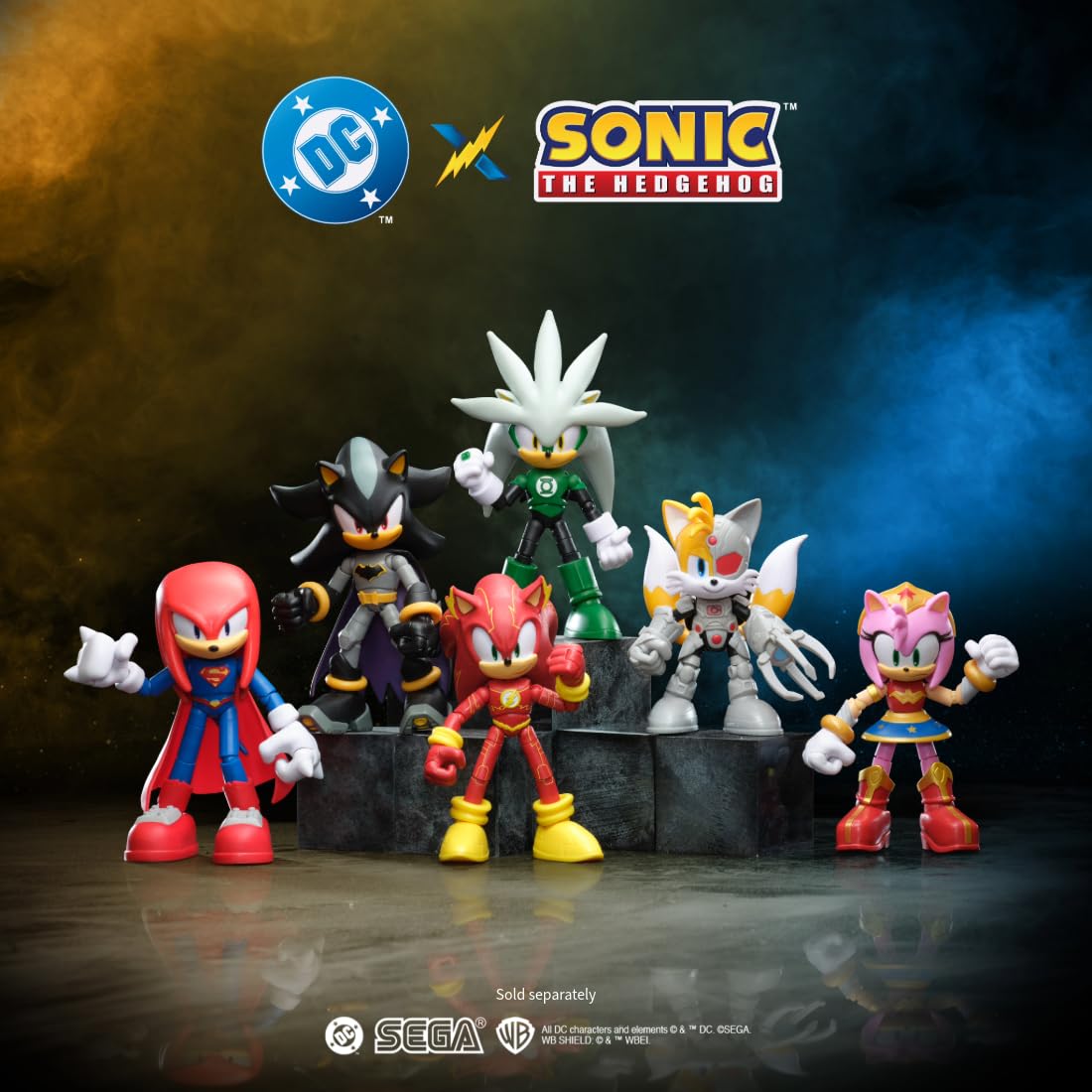 Sonic The Hedgehog Silver as Green Lantern 5' / 13cm Action Figure | Highly Articulated (22 Pts) | Collector's Packaging 4