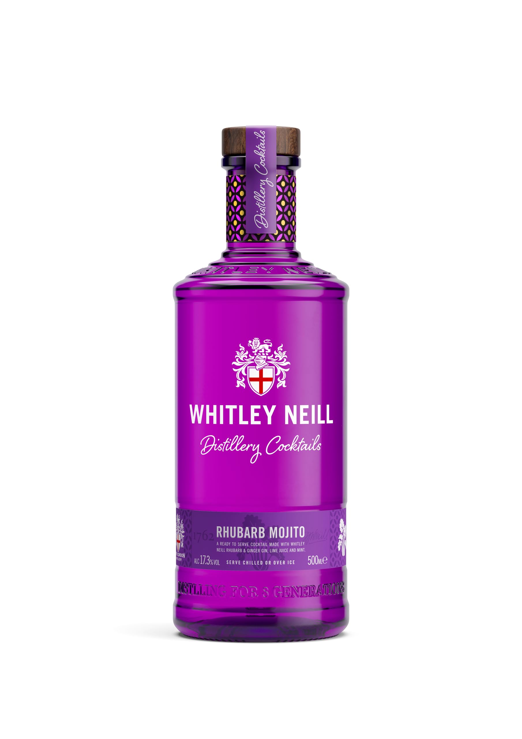 Whitley Neill Rhubarb Mojito Ready to Serve Cocktail | 50cl | 17.3% ABV 1