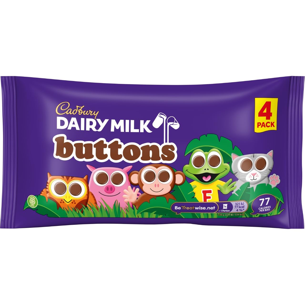 Cadbury Dairy Milk Chocolate Buttons, Treatsize Bags, 14 g (Pack of 4) 3