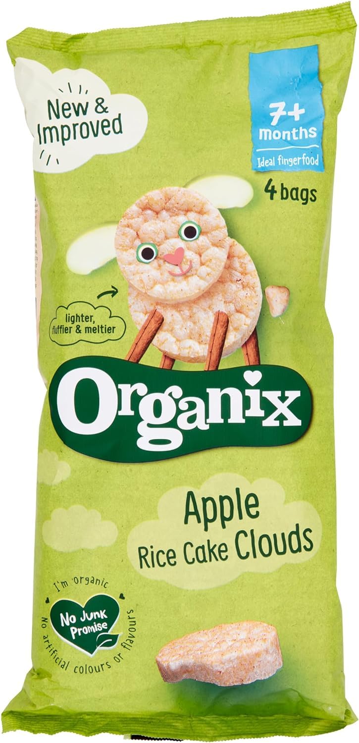 Organix Apple Organic Rice Cake Clouds Baby Snack - Gluten Free, Pack of 20 5