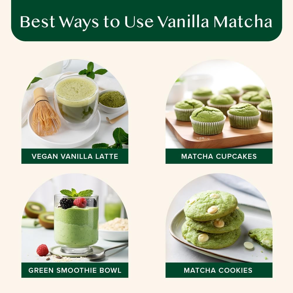 VAHDAM - Vanilla Matcha Green Tea Powder (25g, 12 Servings) 3