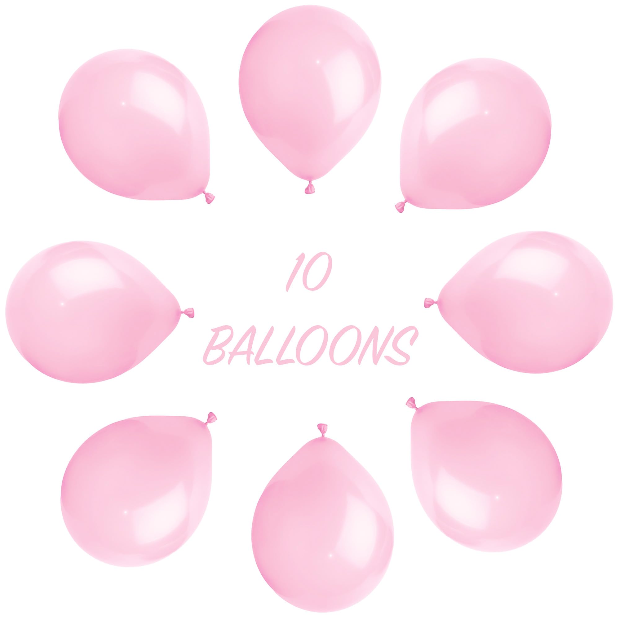 SHATCHI Metallic Light Pink Balloons - 10 Pack | 12 Inch Large | Thick Latex